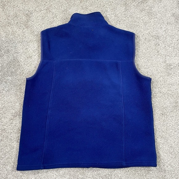LL Bean Fleece Vest L Blue Full Zip Sleeveless‎ Jacket Outdoor Hiking Layering - Picture 9 of 10